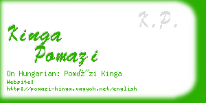 kinga pomazi business card